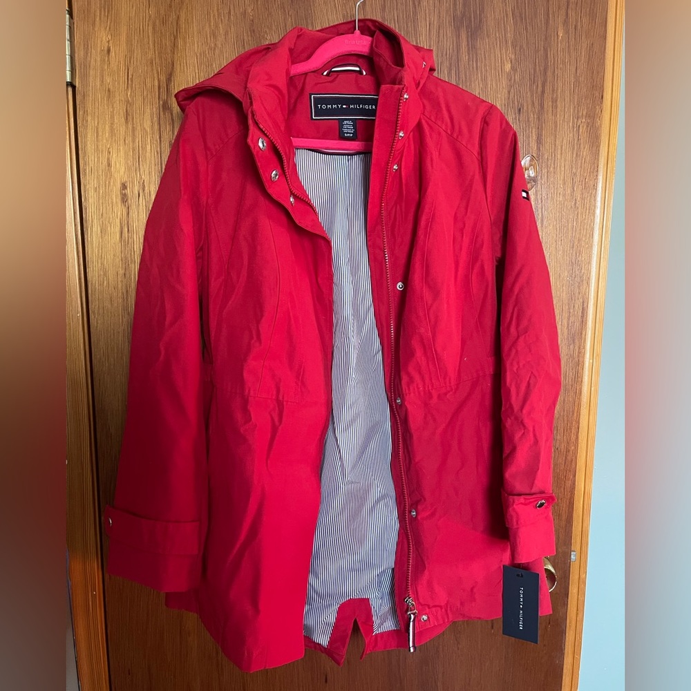 Tommy Hilfiger red raincoat